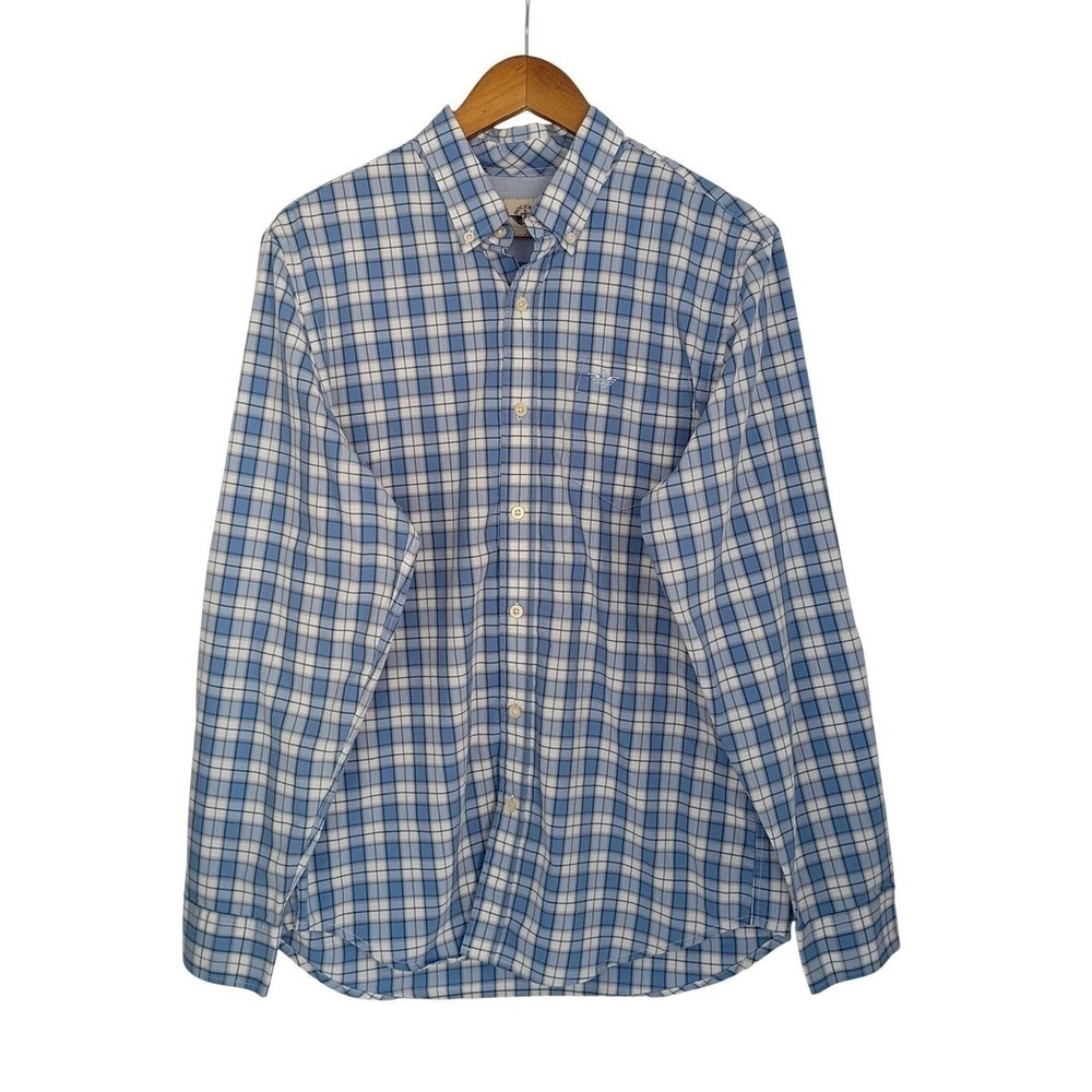 Dockers NWOT Men's Classic Fit Plaid Button Down Shirt Blue White Long Sleeve M